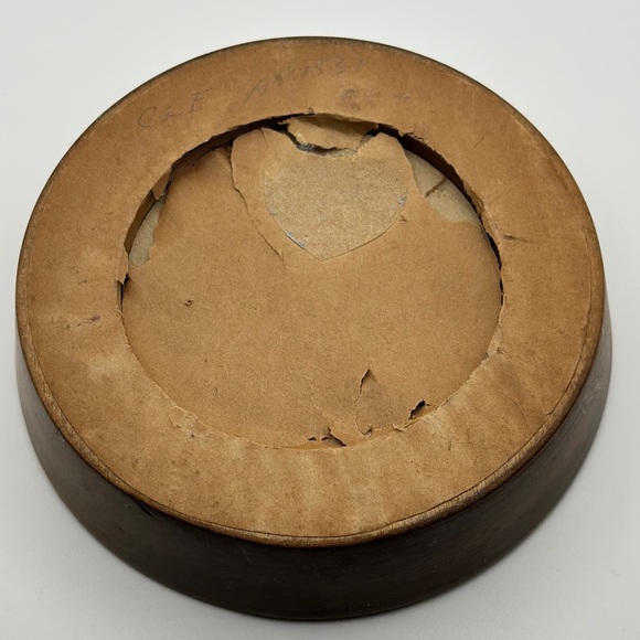 Vintage Wooden Picture Frame with Bird Illustration Round Mini Frame Victorian - Picture 5 of 8